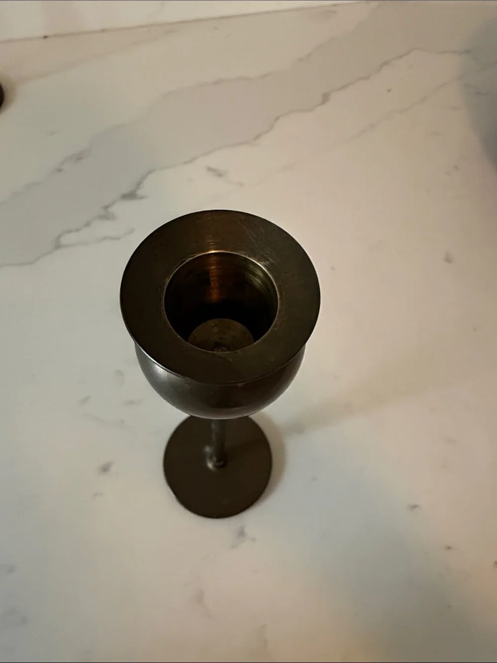 Mid Century Skultuna oxidized Brass Tulip Candle Holders Signed Set of 3
